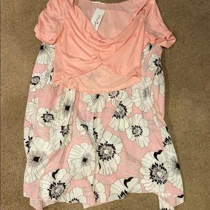 Light dress with cross too short sleeved top